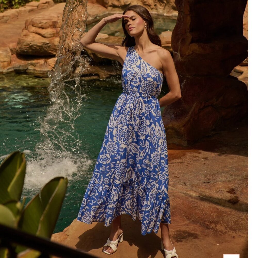 SUGARLIPS Marny Floral Elya One Shoulder Maxi Dress Size XS NEW WITH TAG!